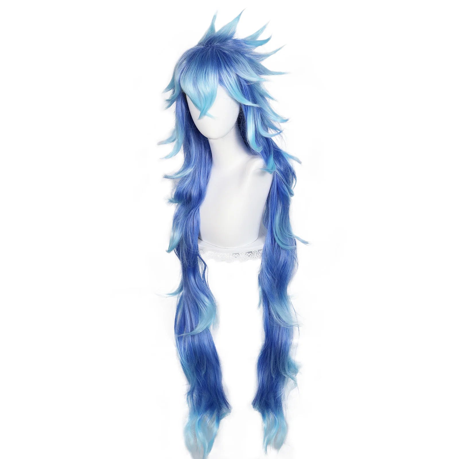 Long Wavy blue Synthetic Cosplay Wig for Cosplay, For Party Carnival,Holidays Party Anime Wig