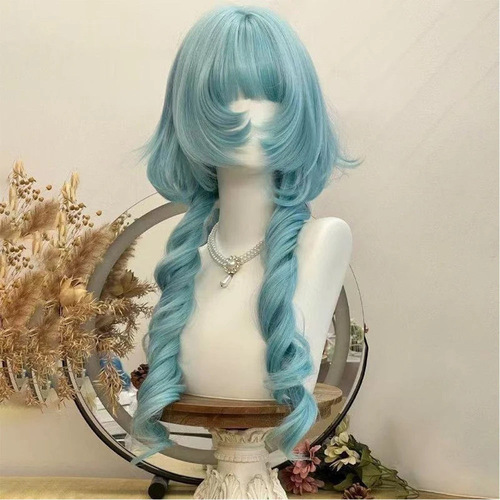 Double Curly Ponytail Wig Fluffy Curling Clip Perona Cosplay Wig for Women Christmas Party Natural Synthetic Hair Heat Resistant