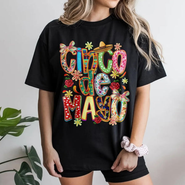 Cinco De Mayo Sweatshirt | Colorful Coquette Bow Fiesta Graphic | Soft Cotton Blend | Women's Mexican Holiday Party Gift