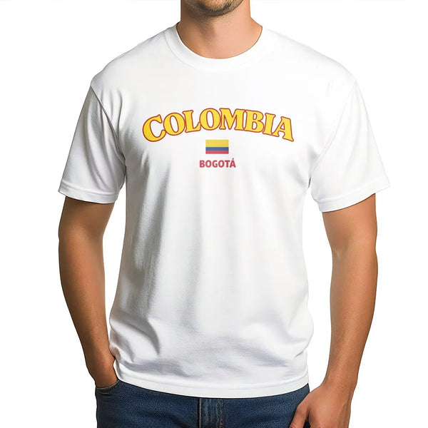 Colombia Sweatshirt | Vintage Bogota Flag Graphic | Soft Cotton Blend | Colombian Pride Travel Gift