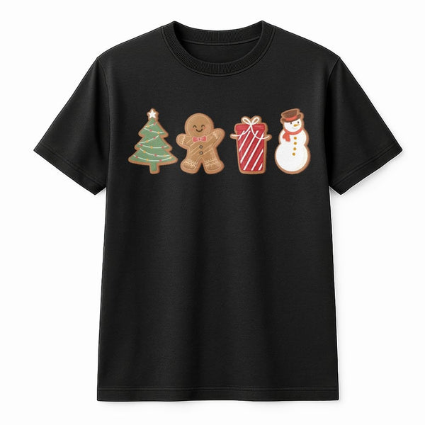 Cute Christmas Cookie T-Shirt | Gingerbread Man Holiday Graphic | Soft Cotton Festive Tee | Women's Funny Xmas Gift